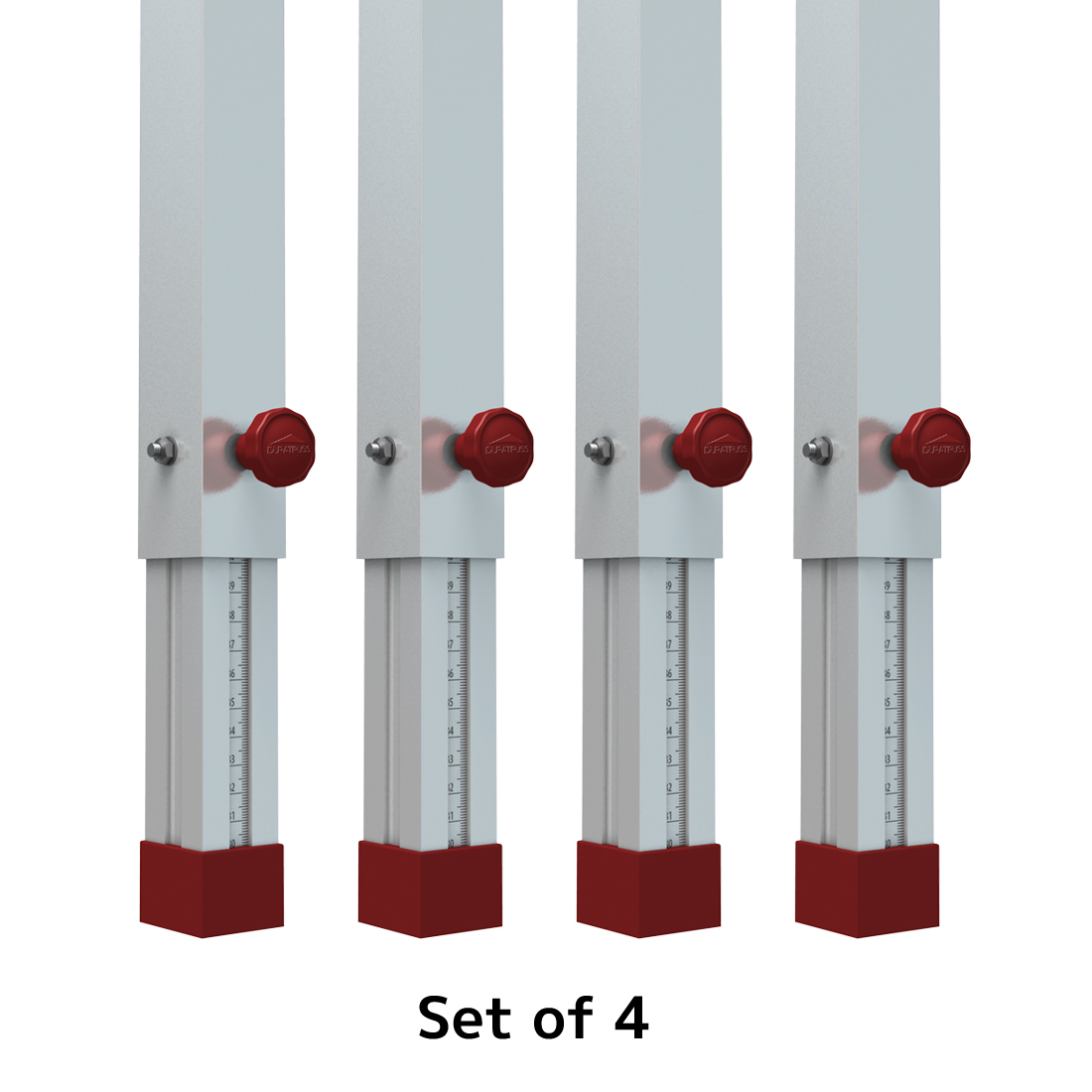 DURASTAGE Vario Leg Set 80-140cm (4 pcs) vier stufenlos verstellbare Teleskopfüße aus Aluminium.