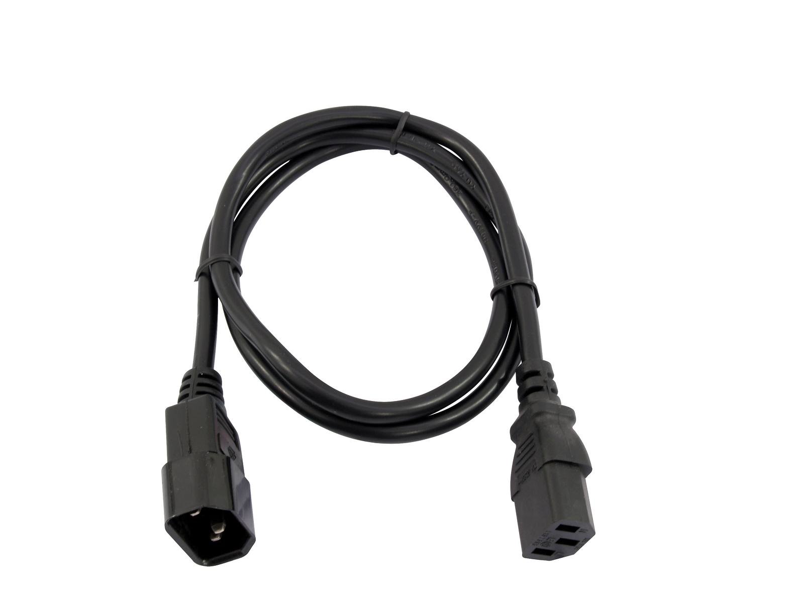OMNITRONIC Kaltgeräte Verlängerung 3x1,0mm², 3,0m schwarz, Netzkabel, Stromkabel