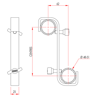 DOUGHTY T19905 HOOK CLAMP D/ENDED 180 TW