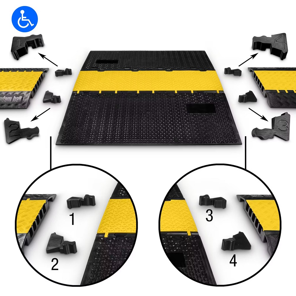 DEFENDER 3 2D Adapter Set Cable protector 3 channels | adapter SET | heavy-duty version | height 7.5cm