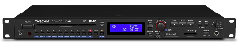 TASCAM CD-400UDAB CD/SD/USB/Bluetooth Player mit  BlueTooth, Receiver und DAB+/FM-Tuner