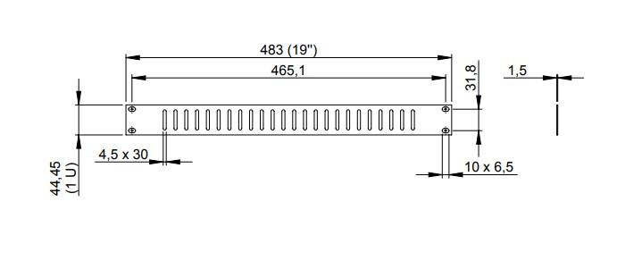 ADAM HALL 19" Parts 8721 V - 19" Lüftungsblende 1 HE, vertikale Lüftungsschlitze