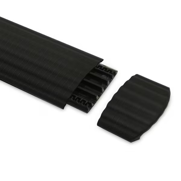 DEFENDER OFFICE End Ramp Cable duct 4 channels | end piece | black | office | height 2cm