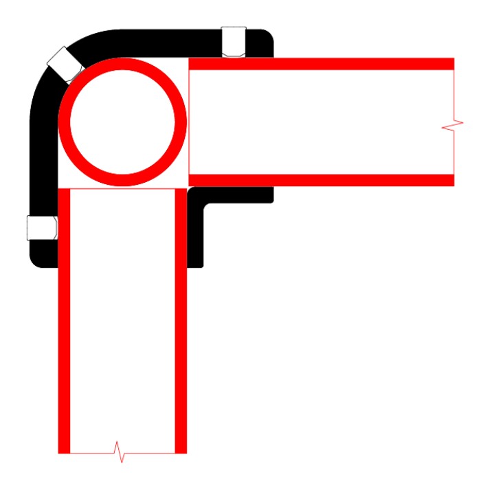 DOUGHTY T194011E Speedrail Corner Slimline With Through Tube