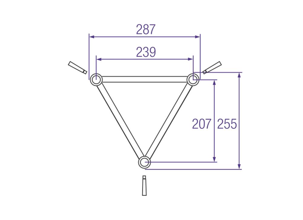 PROLYTE PC-H30D-L100-RAL9005 TRIANGLE 30 LENGTH 100CM 48X3 OHNE Konusverbinder