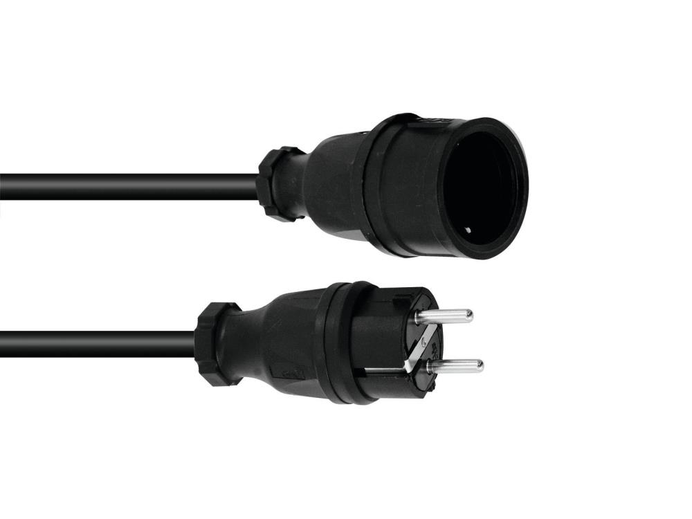 PSSO Verlängerung 3x1,5mm²,H07RN-F, 10m Schuko Kabel, schwarz, IP44