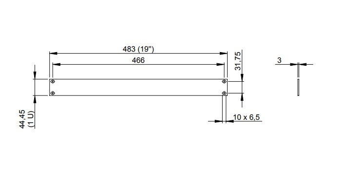 Adam Hall 19" Parts AH RACK PAN 01 ALU