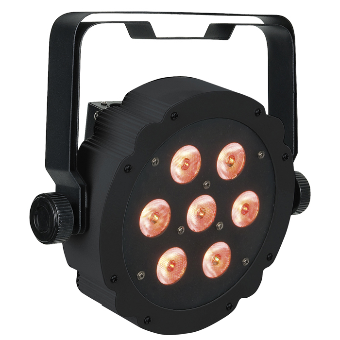 SHOWTECPRO Compact Par 7 Q4, 7x 4 W RGBW LED Par Can - schwarz, 21°
