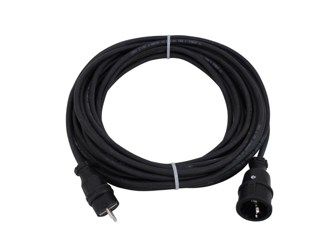 PSSO Verlängerung 3x1,5mm²,H07RN-F, 10m Schuko Kabel, schwarz, IP44