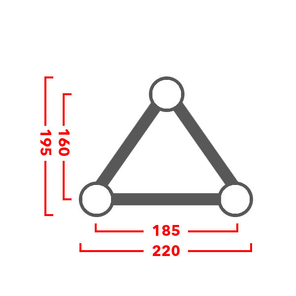 HOFKON 220-3 Truss 250mm Traverse Strecke incl. Set konischer Verbinder und Bolzen