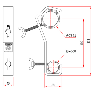 DOUGHTY T20910 Doppel-C-Haken HD 75/50mm