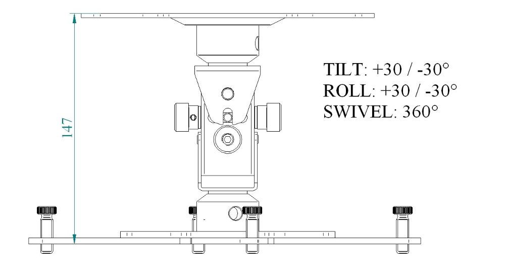 EUROMET ARAKNO Mini – Projektorhalter bis 20 kg, schwarz