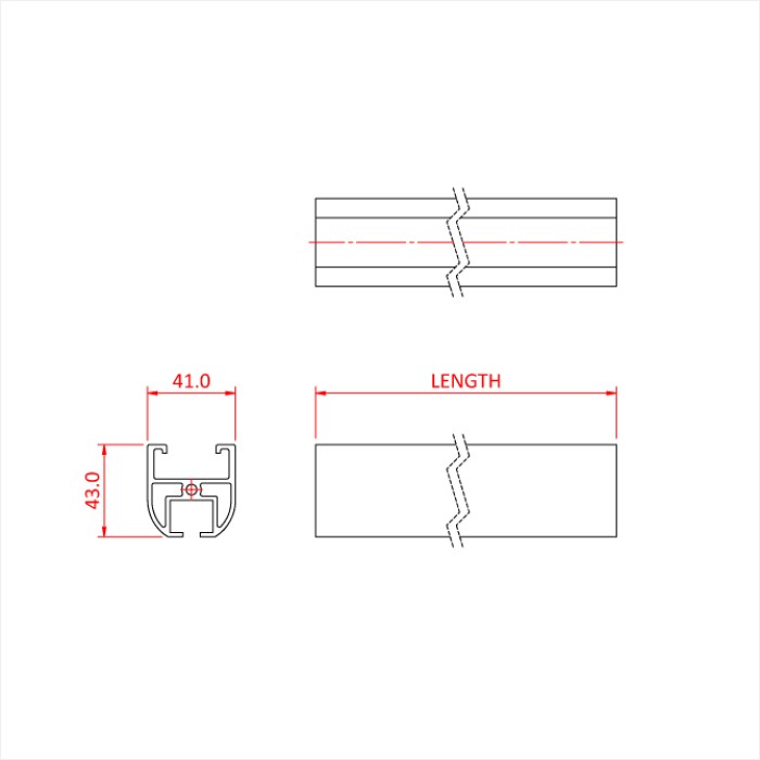 DOUGHTY T81021 Rail-Straight Sections 3.0m - Black