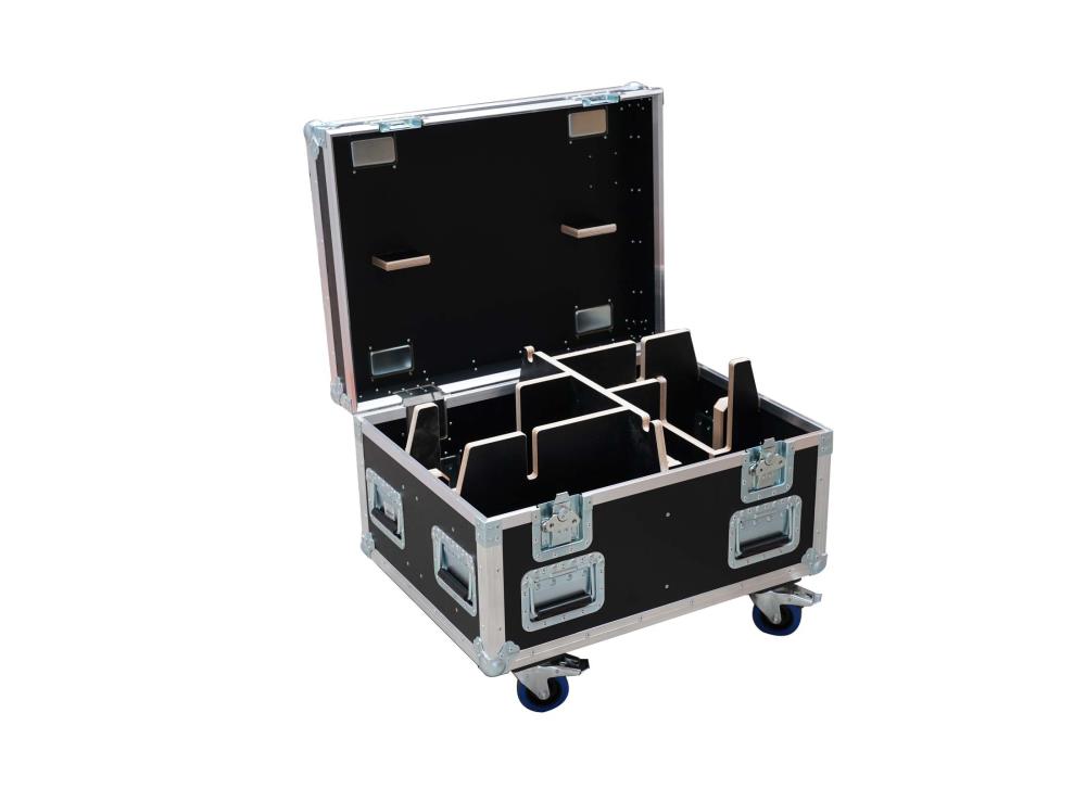 AMPTOWN CASES für 2x ChainMaster D8+ 250 ULTRA MIT GRIFFEN, PVC schwarz, 4x Blue Wheel, 8x Klappgriff, stapelbar