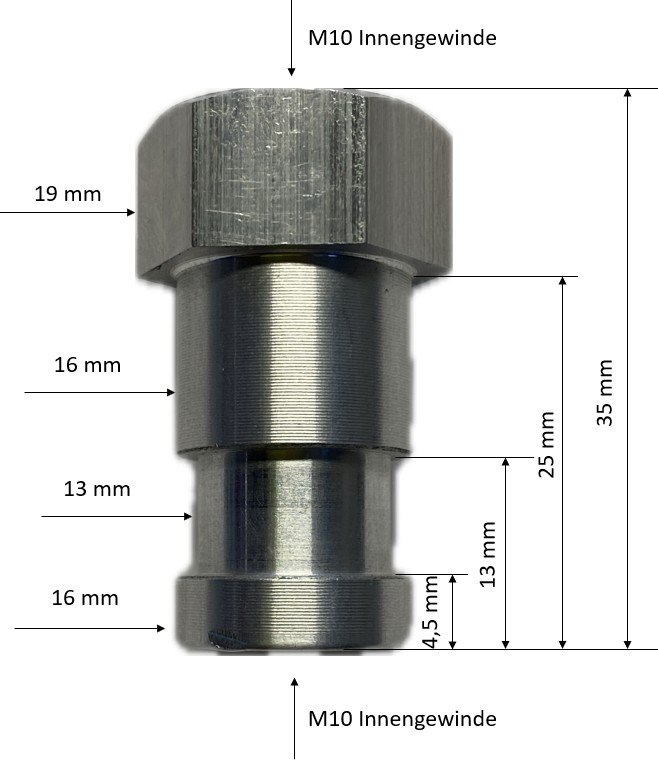 OPTIQUIP M10 Aluminium Scheinwerferzapfen für Super Clamp