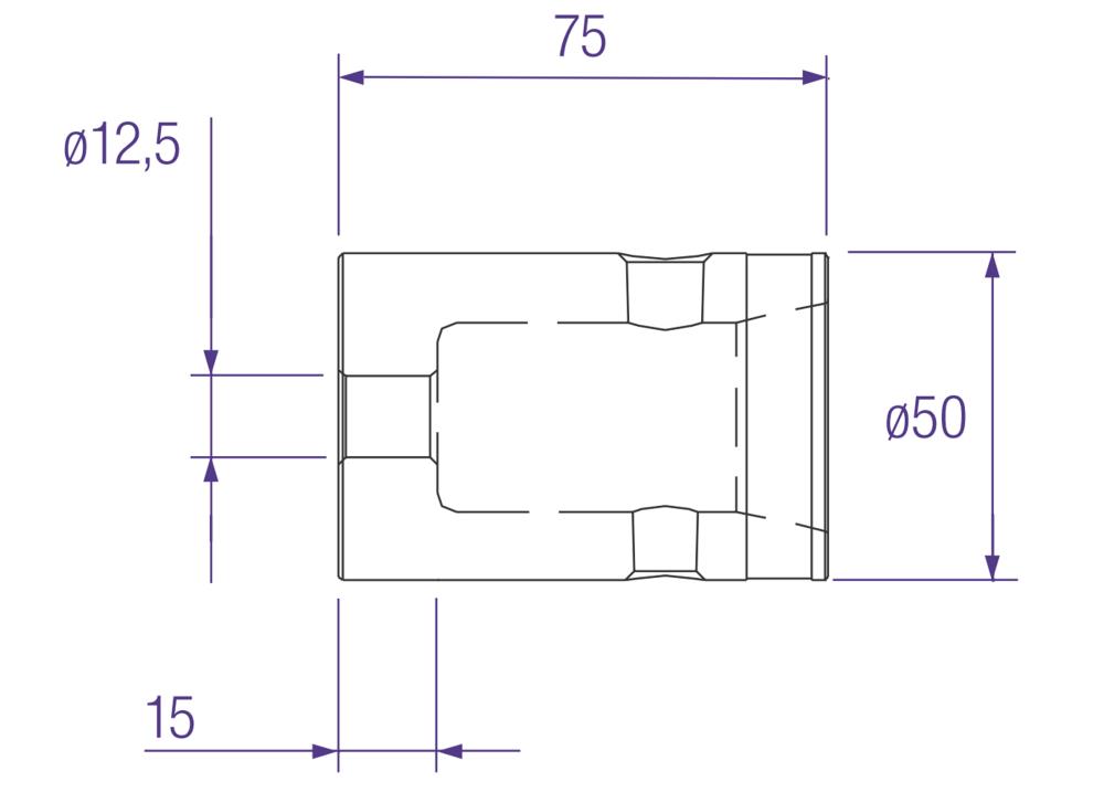 PROLYTE CCS6-651 Halbkonusverb.,fem.,LochØ:12.5mm,L:75mm, passend für 30/40er Serie, OHNE BOLZEN/SPLINT