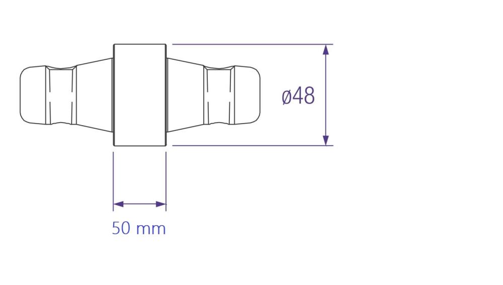 PROLYTE CCS6-S50 Spacer, male, 50mm, passend für 30/40er Serie, OHNE BOLZEN/SPLINT