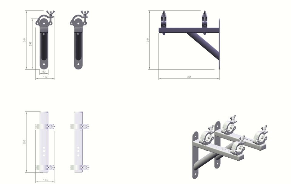 HOF UNIVERSALWall mout bracket (2 pcs)