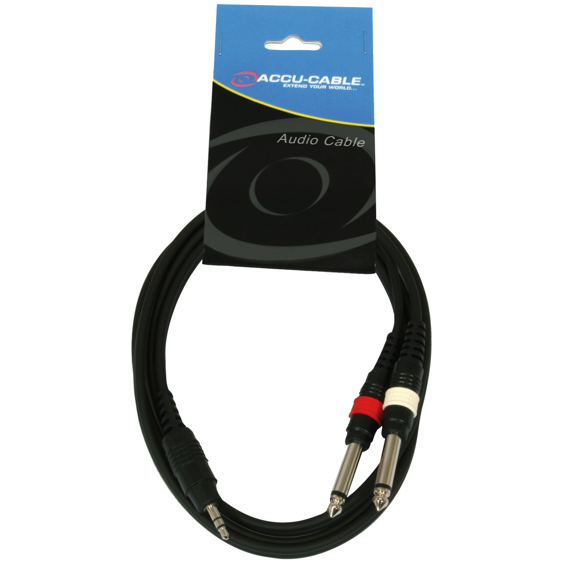 ACCU AC-J3S-2J6M/1,5 Jack 3,5 Stereo/2x 6,3 Jack 1,5m Adapter Kabel Klinke