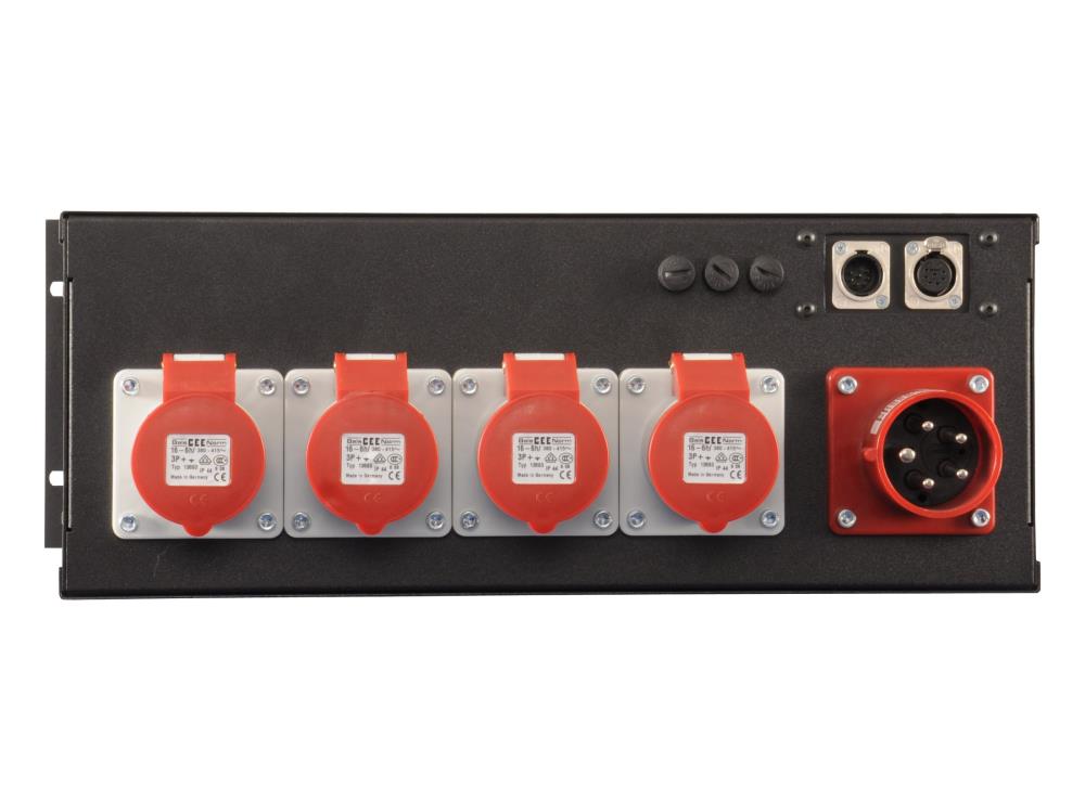 CHAINMASTER CM-820002 Motorcontroller, 4-Kanal, 19'', 4HE, IN: CEE 16A 5pol, OUT: 4x CEE 16A 4pol, Direktsteuerung