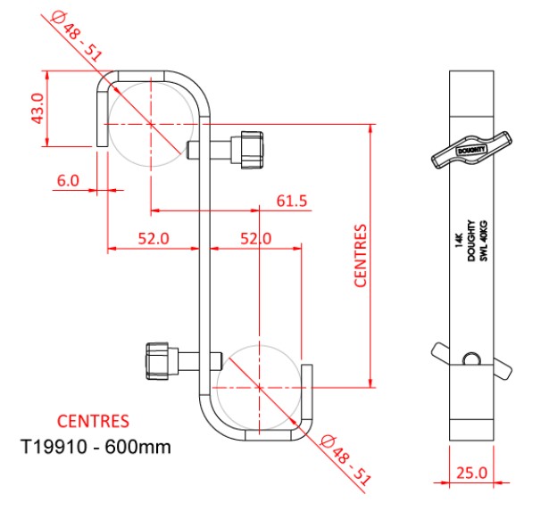 DOUGHTY T19910 S-Haken 600mm