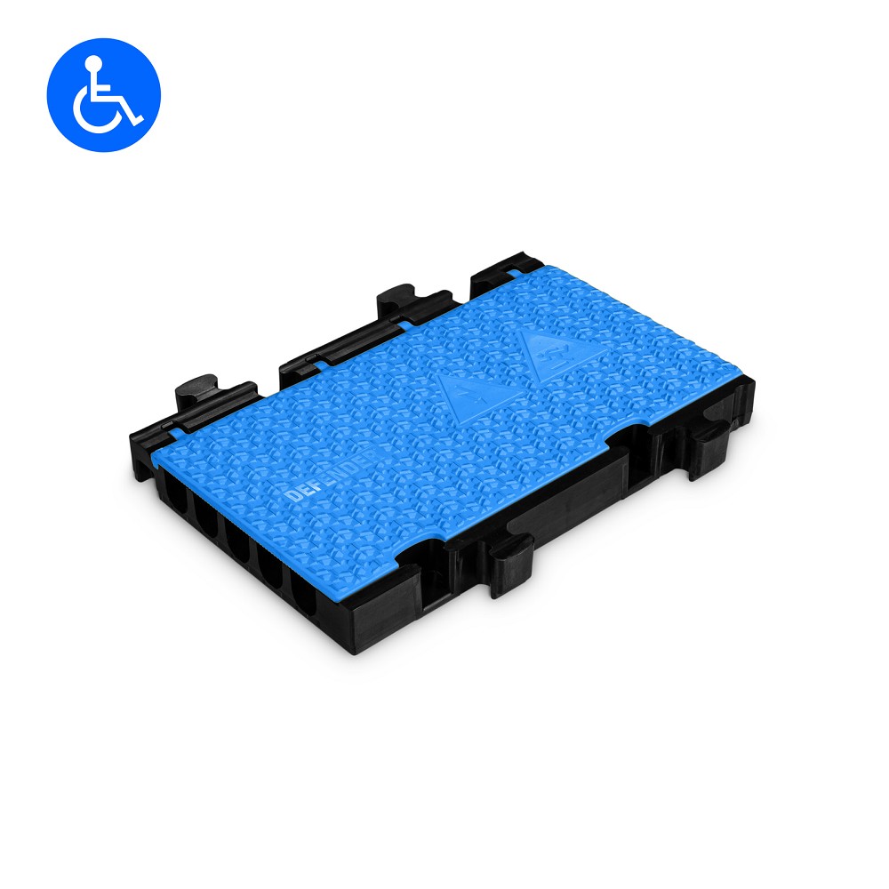 DEFENDER MIDI 5 2D BLU HALF MID SECTION Modular system 5 channels | blue | half middle section | wheelchair-accessible transition | height 5.4 cm