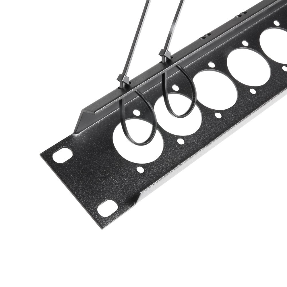 ADAM HALL 19" Parts 872225 - 19" U-Rackblende 1 HE mit Zugentlastung für 16 Buchsen