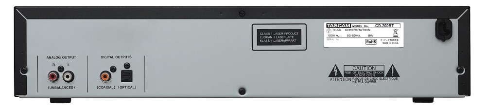 TASCAM CD-200BT 19“, 2HE CD-Player mit Bluetooth-Empfänger, Wiedergabe von Audio-CDs, MP3- und WAV-Dateien