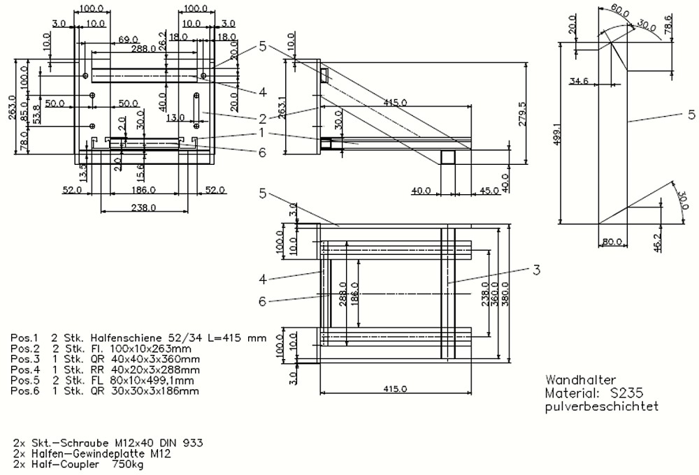 HOF 290-3/290-4 Wall Bracket