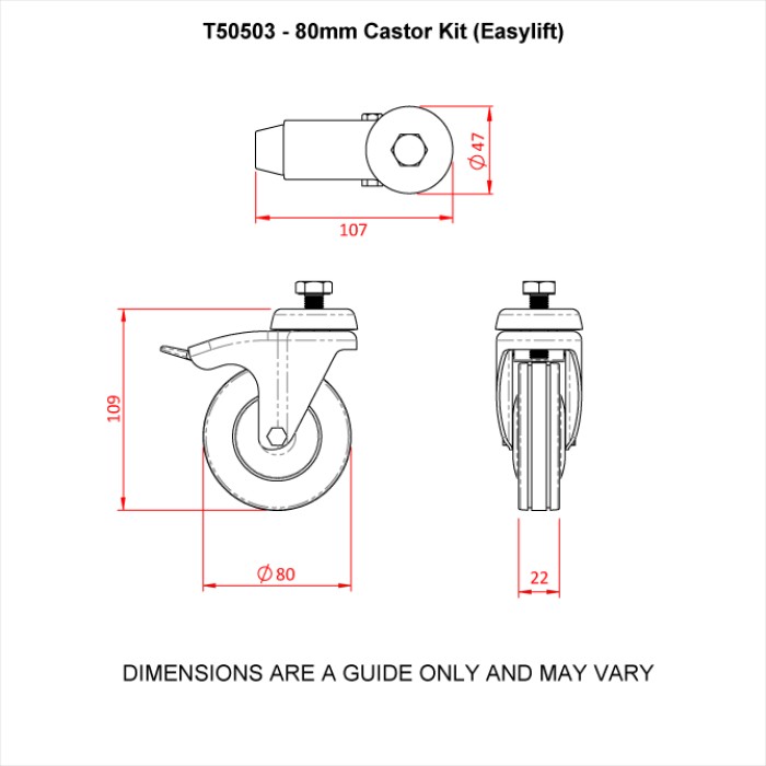 DOUGHTY T50503 CASTOR KIT (Easylift)