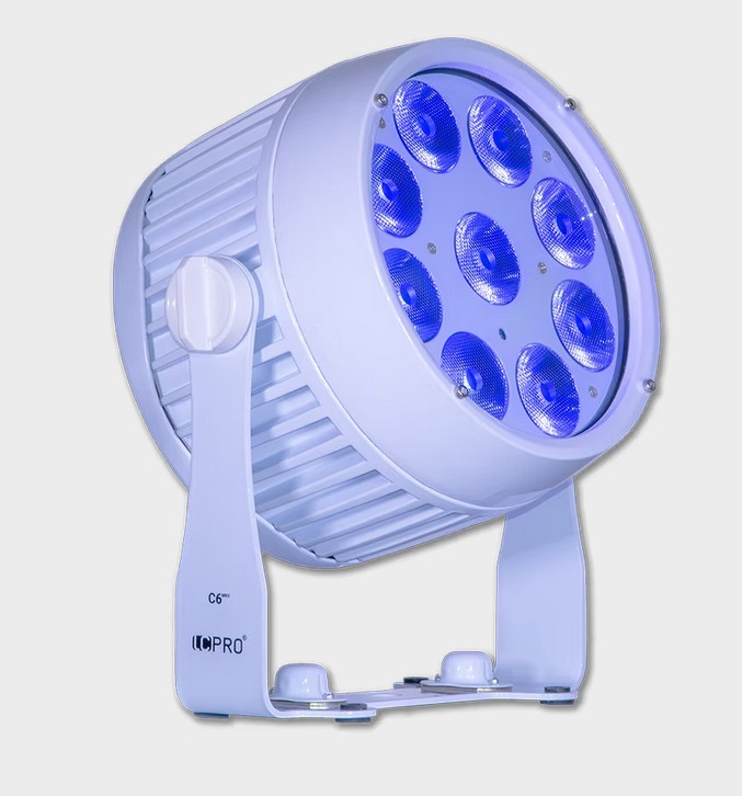 LCPRO® Show.LED C6 MK2, 9x 12W RGBWAUV, Akku, IP65, weiß