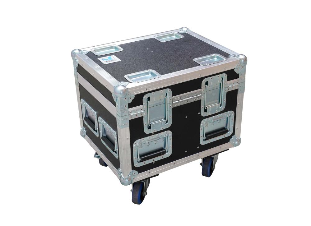 AMPTOWN CASES für ChainMaster D8+ 250 ULTRA MIT GRIFFEN, PVC schwarz, 4x Blue Wheel, 8x Klappgriff, stapelbar