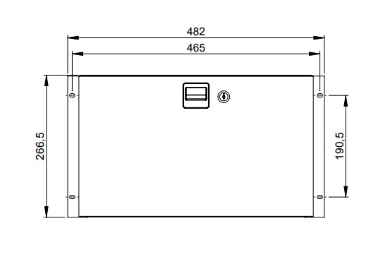 ADAM HALL 19" Parts 87406 STANDARD - 19" 6HE Rackschublade mit Schloss | Stahl