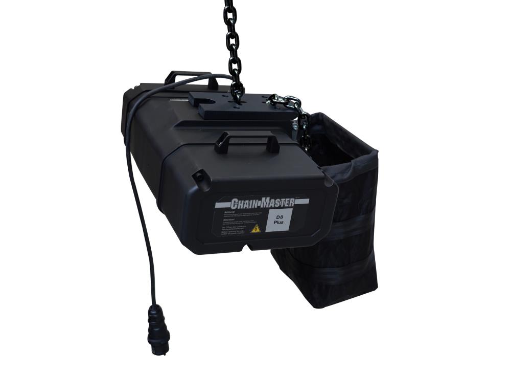 CHAINMASTER D8+ 1000 ULTRA/25-B-IP55 Motorkettenzug, 1000kg, Direktst., 25m(7,4x21)schwarz, Kettensack, Hängeöse, Griffe